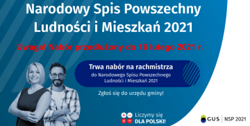 Grafika informująca o przedłużonym naborze na rachmistrzów