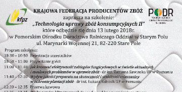 Technologia uprawy zbóż konsumpcyjnych