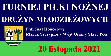 Plakat informujący o turnieju piłki nożnej drużyn młodzieżowych