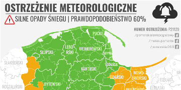Infografika z ostrzeżeniem meteoroglogicznym