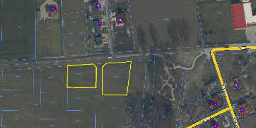 Mapa z naniesioną lokalizacją nieruchomości do sprzedaży