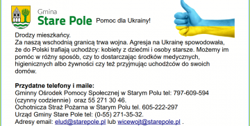 Grafika z informacją o możliwości wsparcia Ukrainy.
