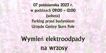 Plakat informujący o akcji wymiany elektroodpadów