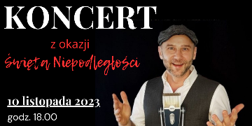 Plakat informujący o koncercie pt. "Bądź moim natchnieniem" w wykonaniu Sławomira Malinowskiego