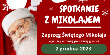 Plakat informujący o Spotkaniu z Mikołajem