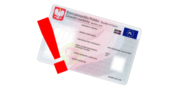 Wzór dowodu osobistego w wykrzyknikiem