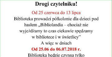 Półkolonie w Bibliotece