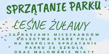 Plakat zachęcający do udziału w sprzątaniu parku