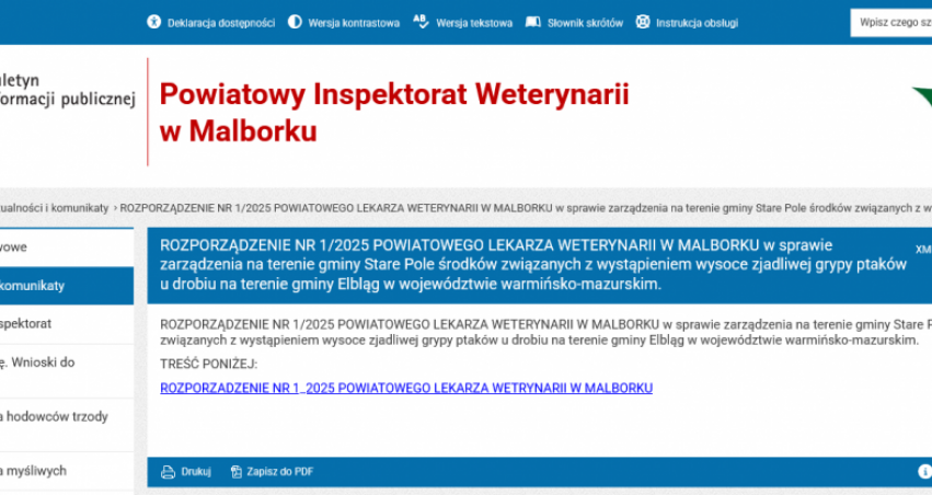 BIP Powiatowego Inspektoratu Weterynarii w Malborku